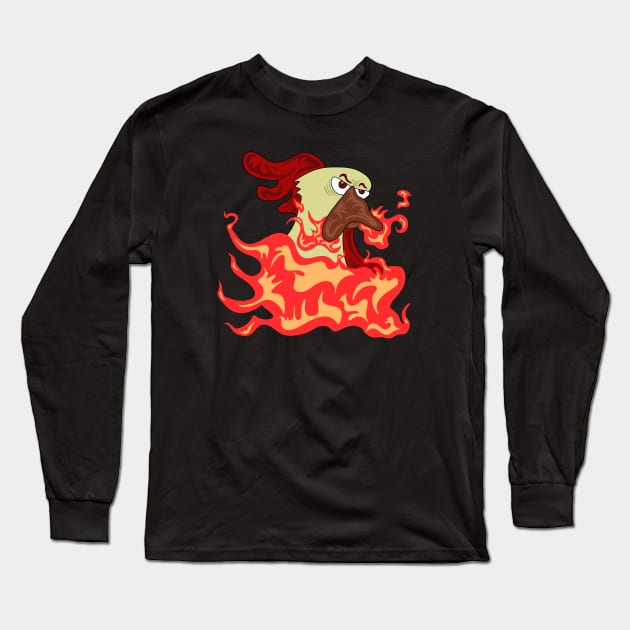 Albert the Fire Breathing Chicken Long Sleeve T-Shirt by mm92